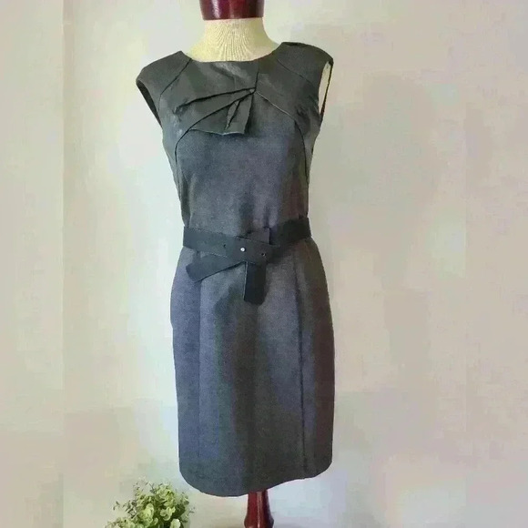 Angel Eyes black sleeveless dress with leather  upper chest. Size 4 - Picture 6 of 12